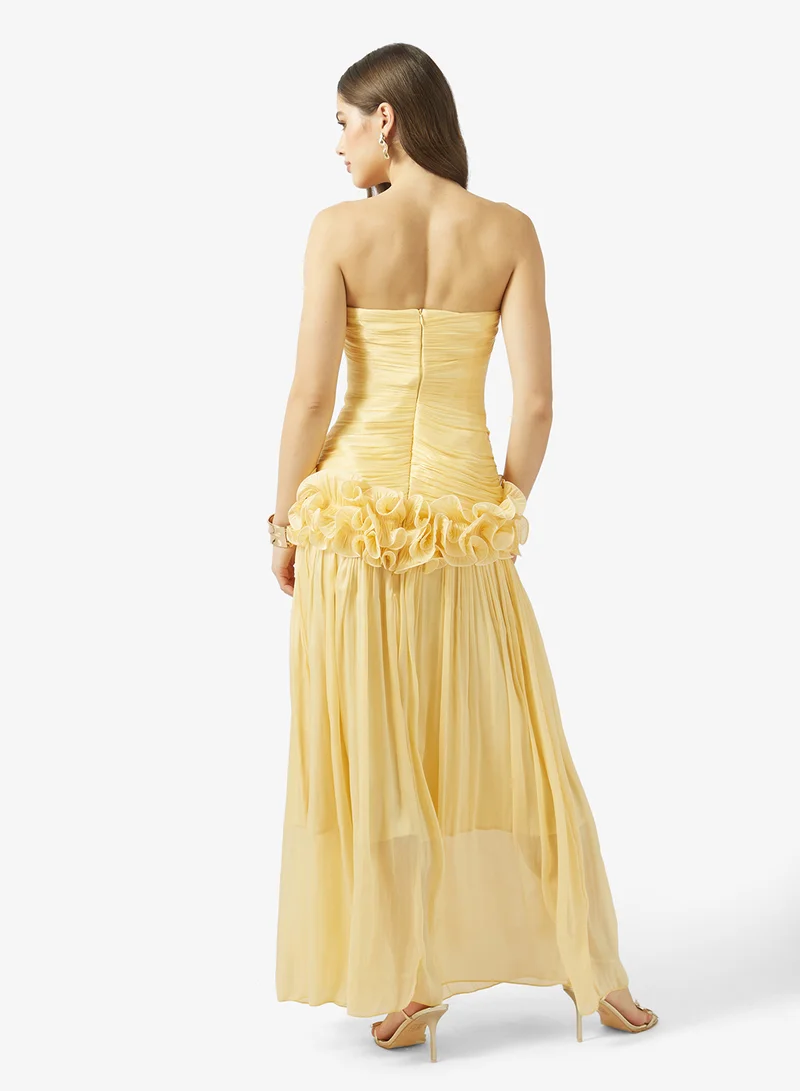 Ginger Boutique Sweetheart Neckline Gather Detail Dropwaist Dress